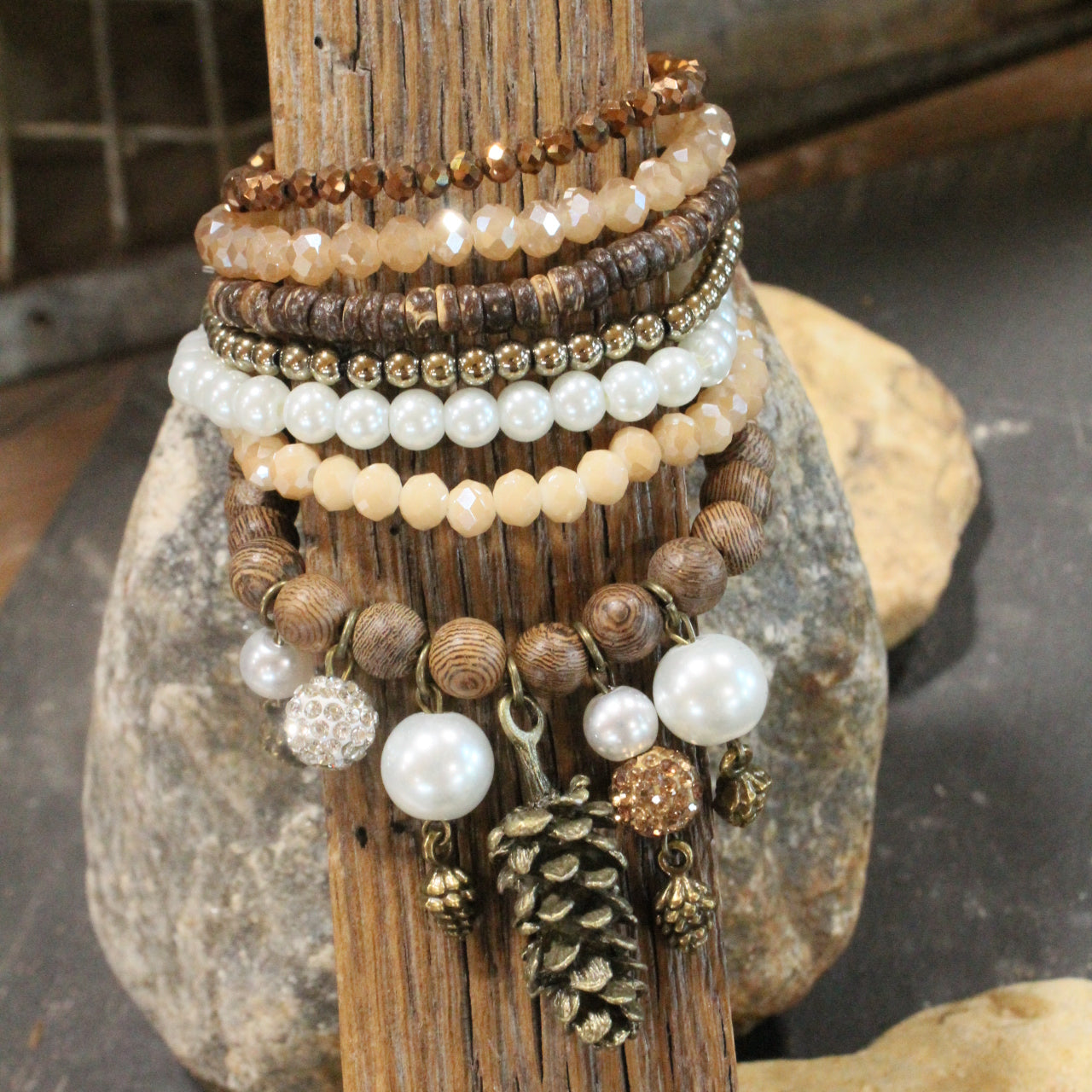 Pine Cone Season Charm'd Bracelet Set