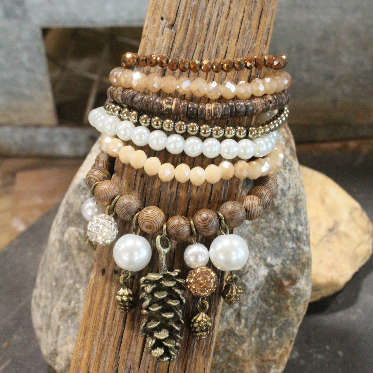 Pine Cone Season Charm'd Bracelet Set