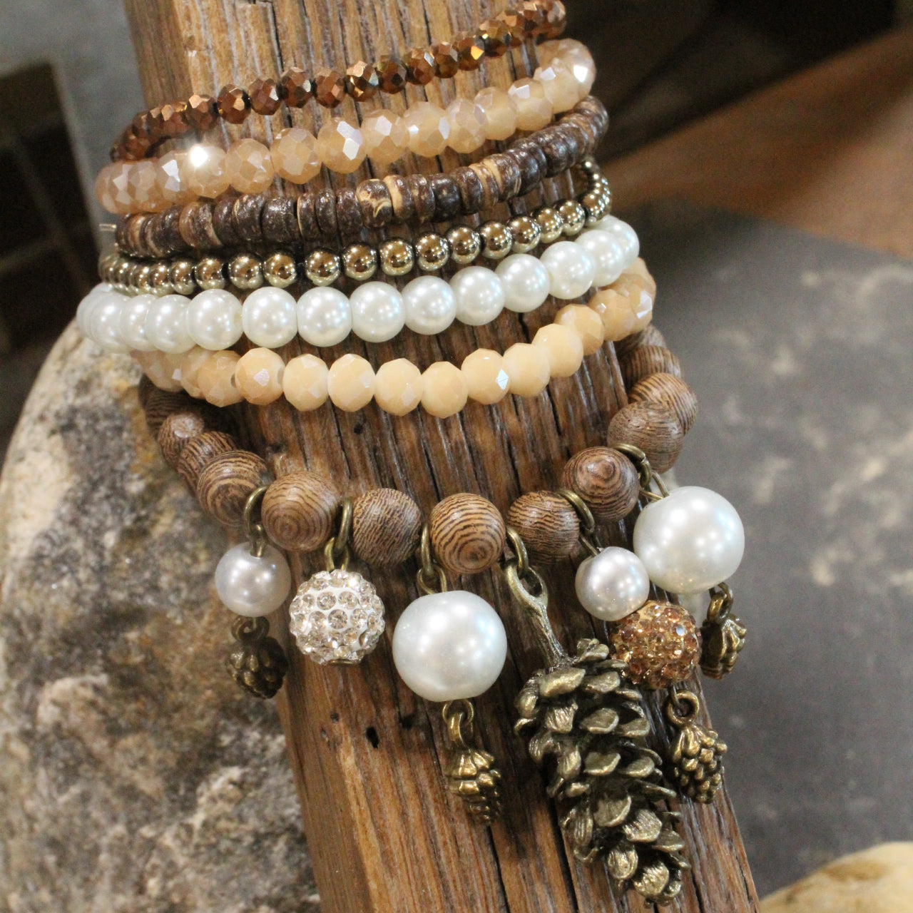 Pine Cone Season Charm'd Bracelet Set