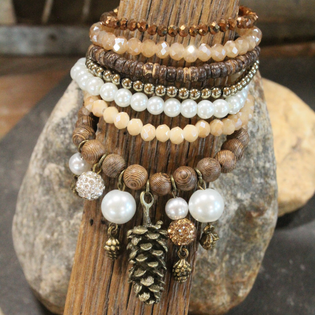 Pine Cone Season Charm'd Bracelet Set