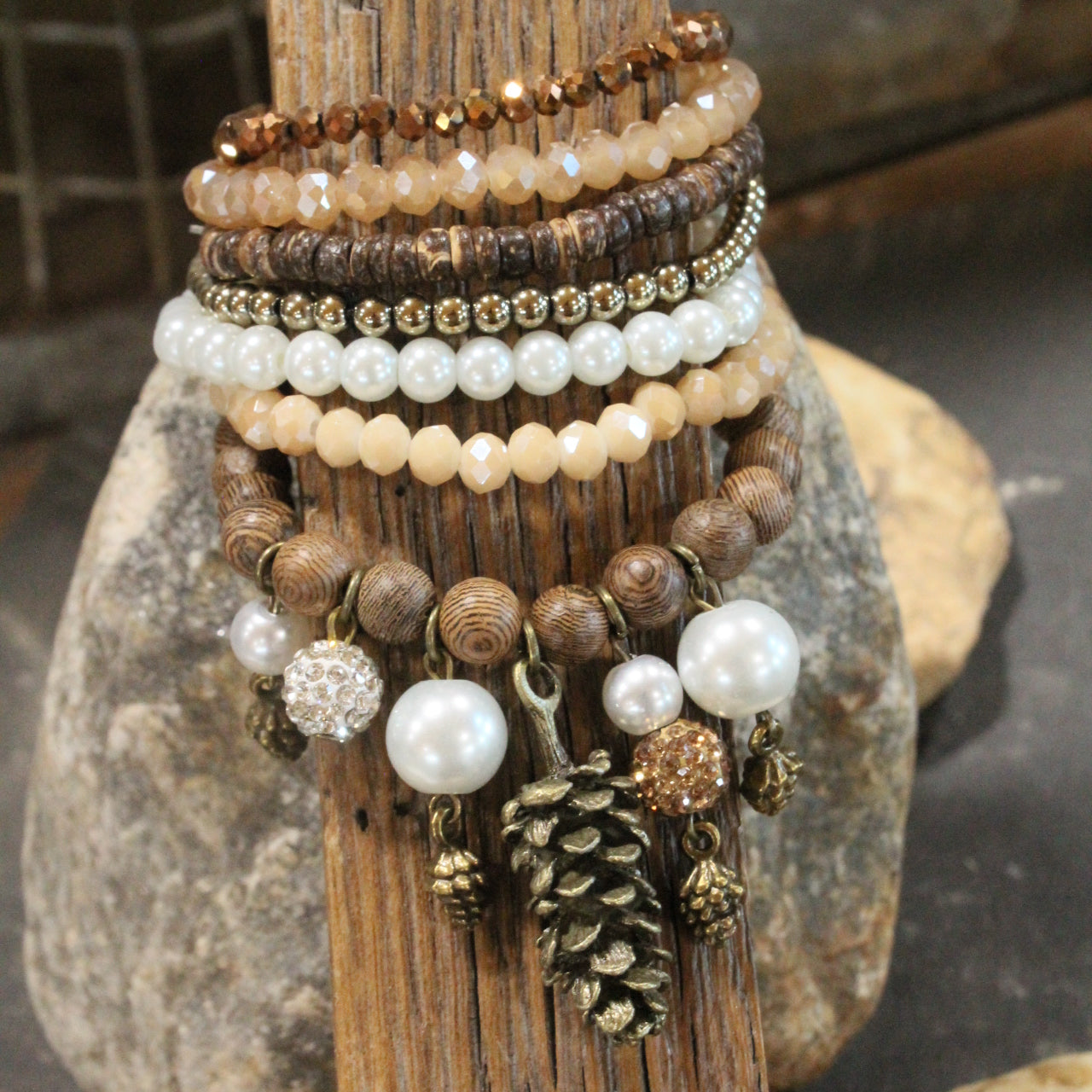 Pine Cone Season Charm'd Bracelet Set