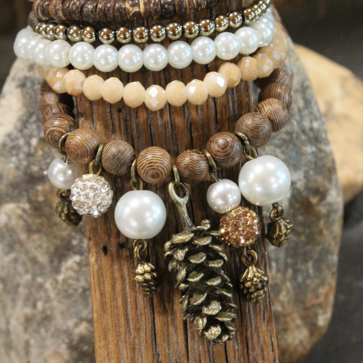 Pine Cone Season Charm'd Bracelet Set