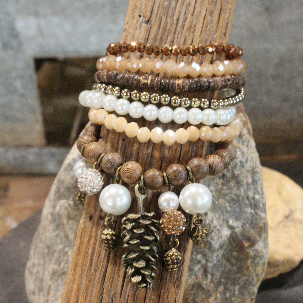 Pine Cone Season Charm'd Bracelet Set