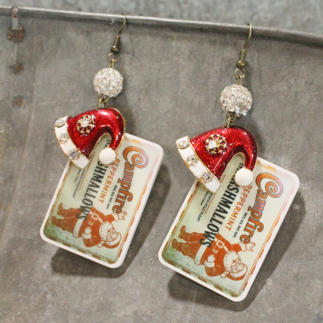 Peppermint Marshmallows Dangle Earrings