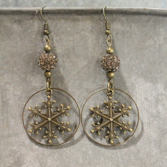Dazzled With Snowflake Dangle Earrings