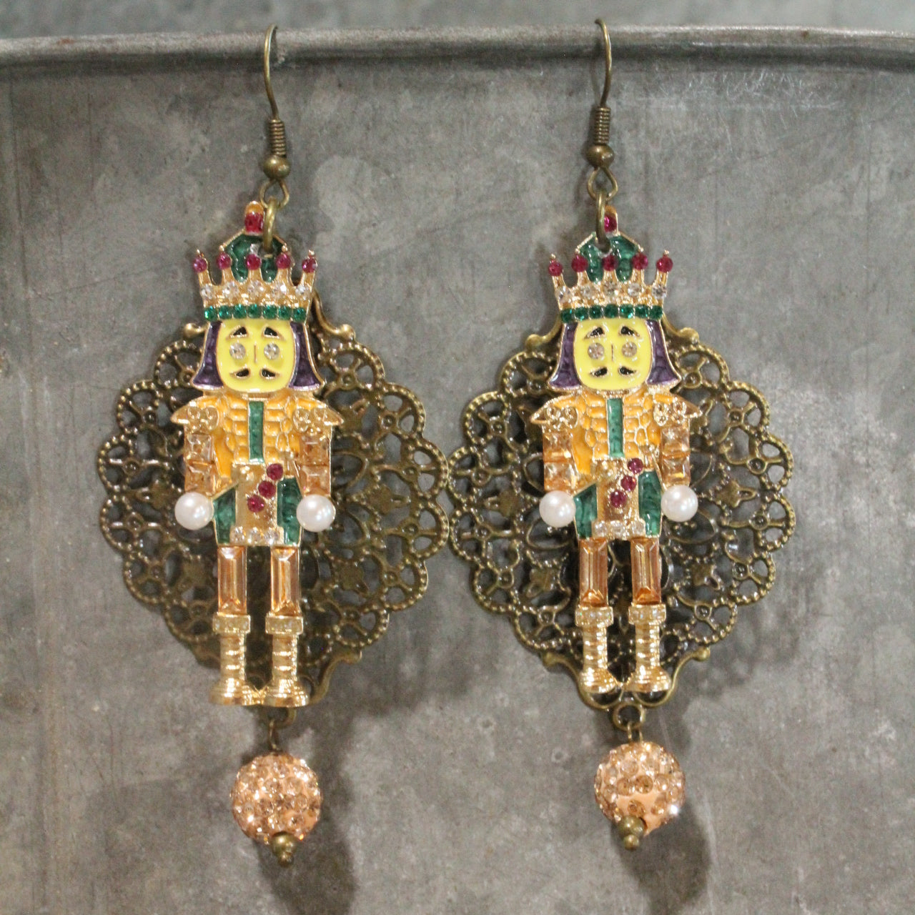 At Attention Nutcracker Dangle Earrings