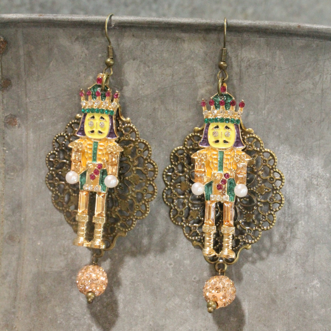 At Attention Nutcracker Dangle Earrings