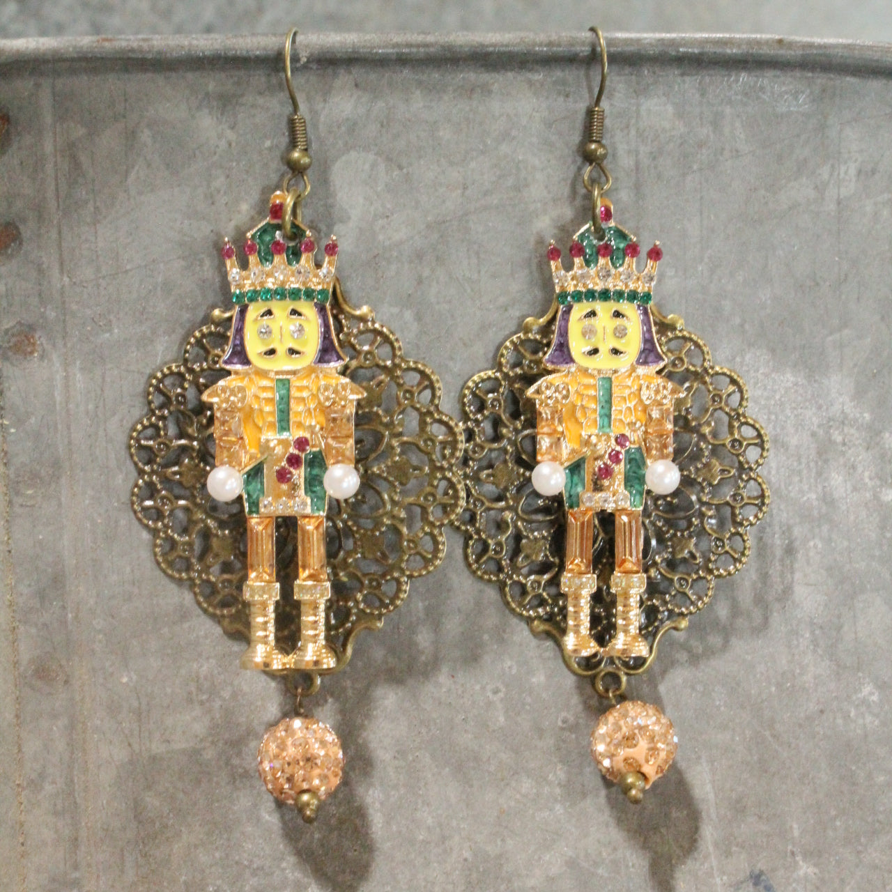 At Attention Nutcracker Dangle Earrings