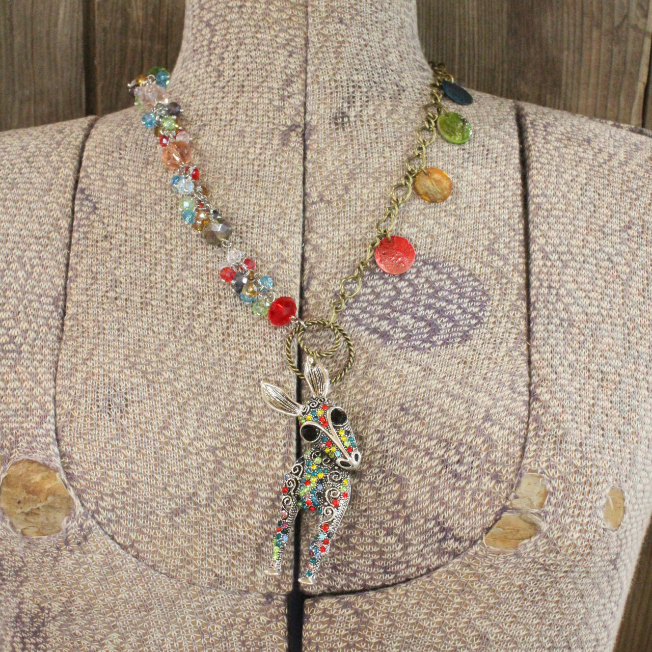 Fiesta Donkey Charmer Dangle Necklace