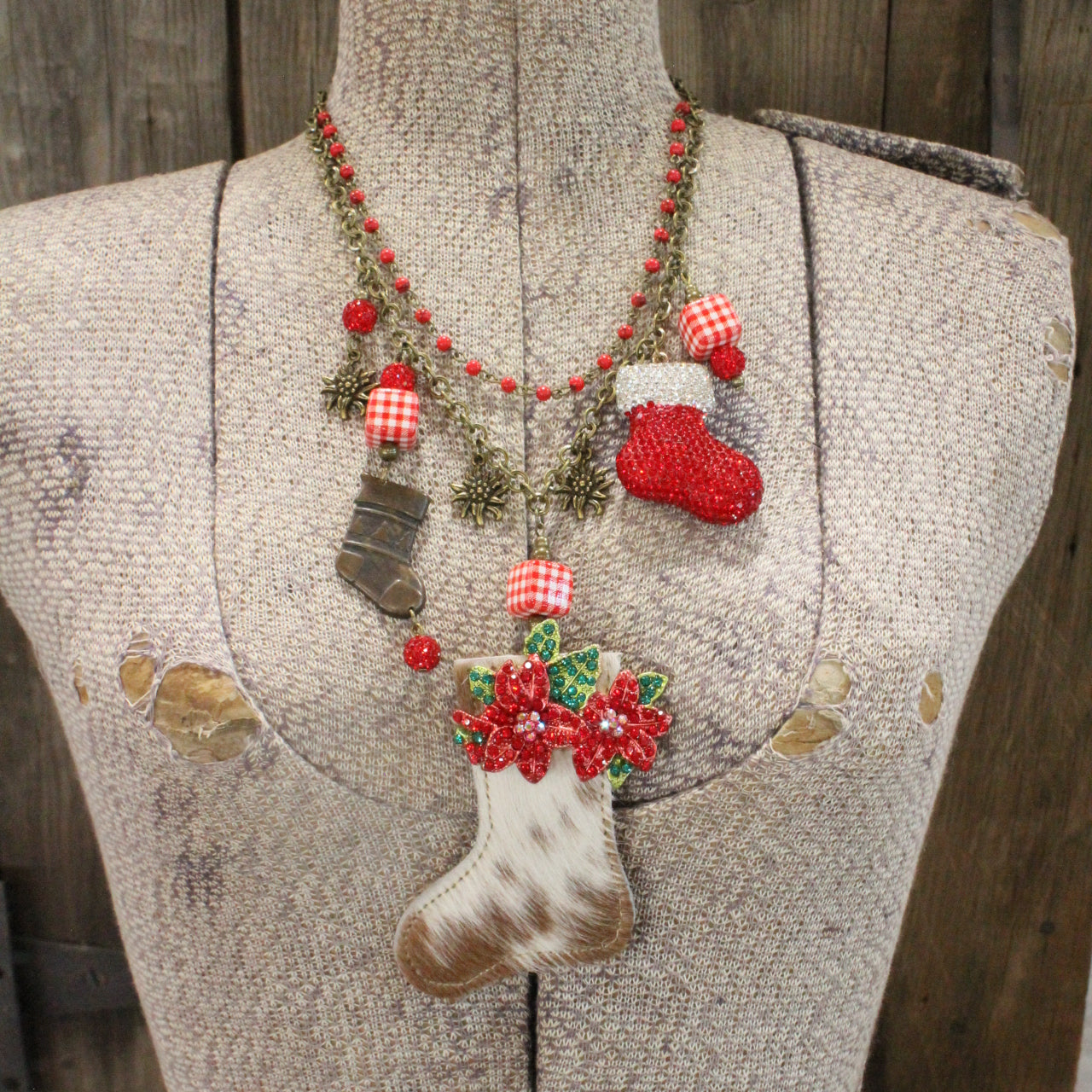 The Stockings Were Hung Charm'd Necklace Set