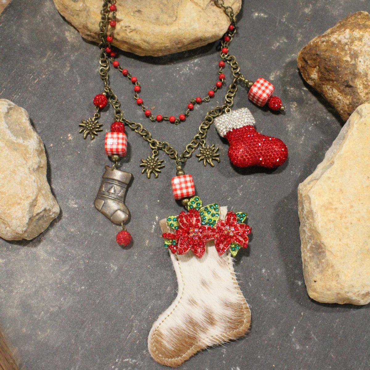 The Stockings Were Hung Charm'd Necklace Set