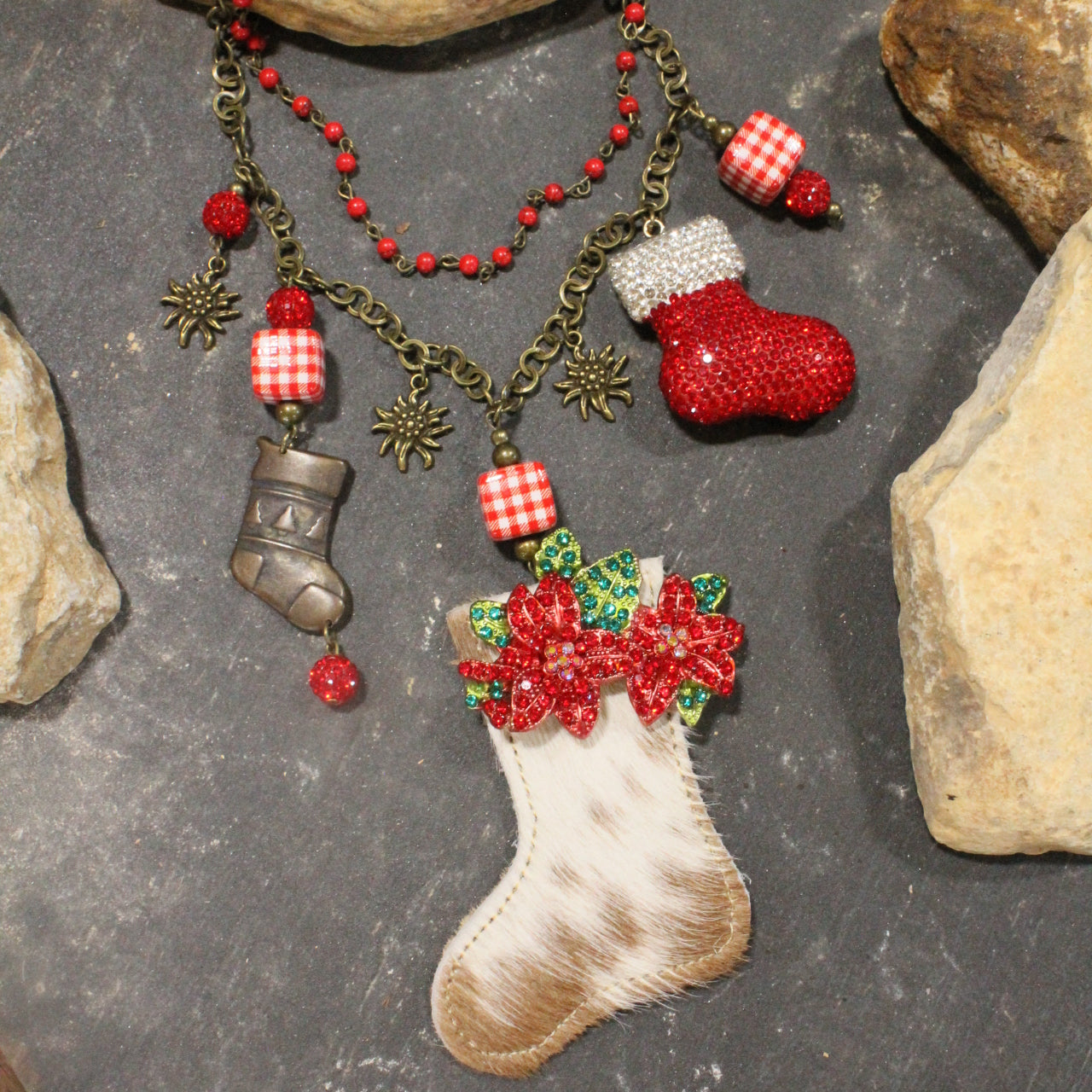 The Stockings Were Hung Charm'd Necklace Set