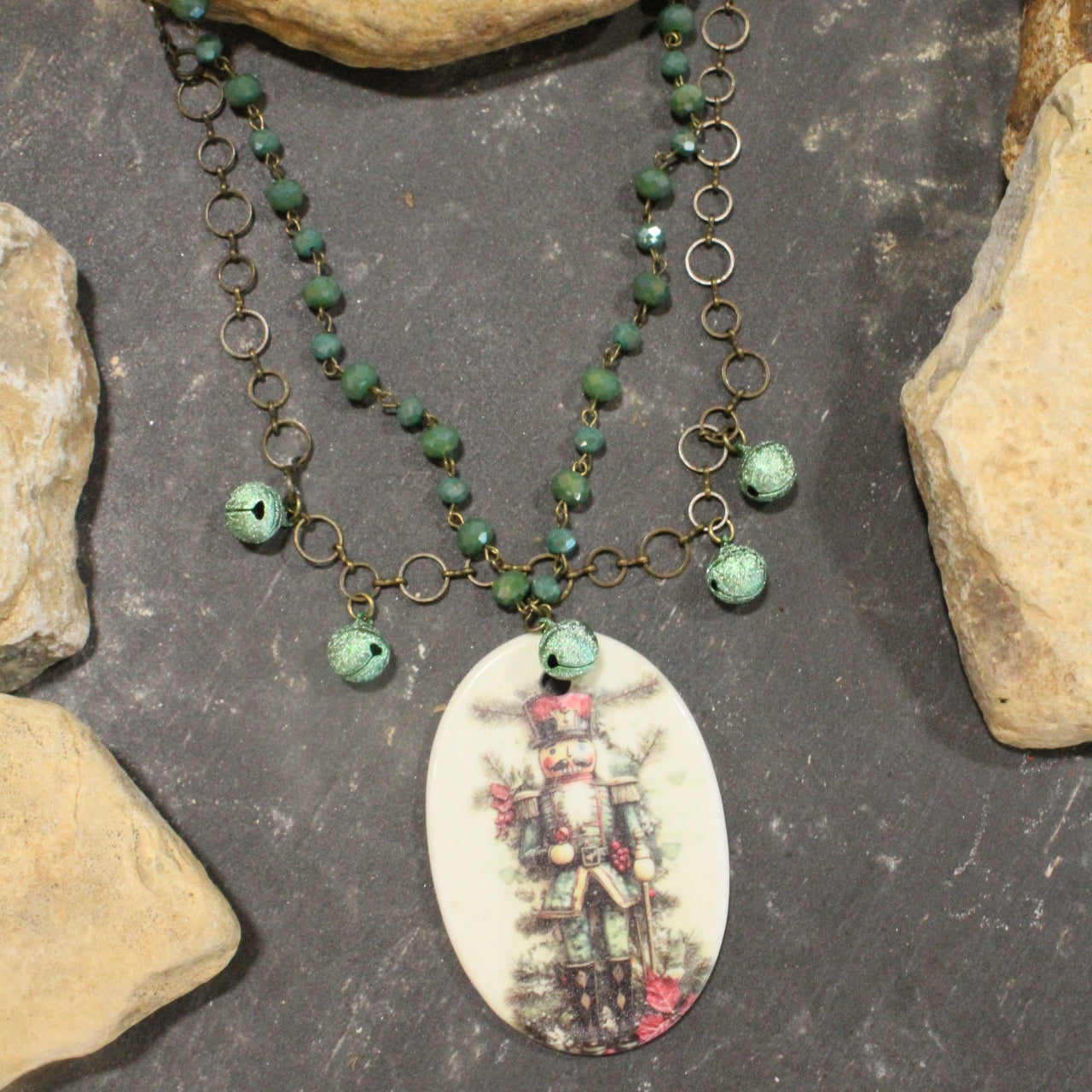 In The Pines Green Nutcracker Layered Necklace