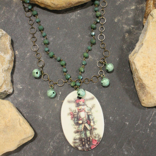 In The Pines Green Nutcracker Layered Necklace