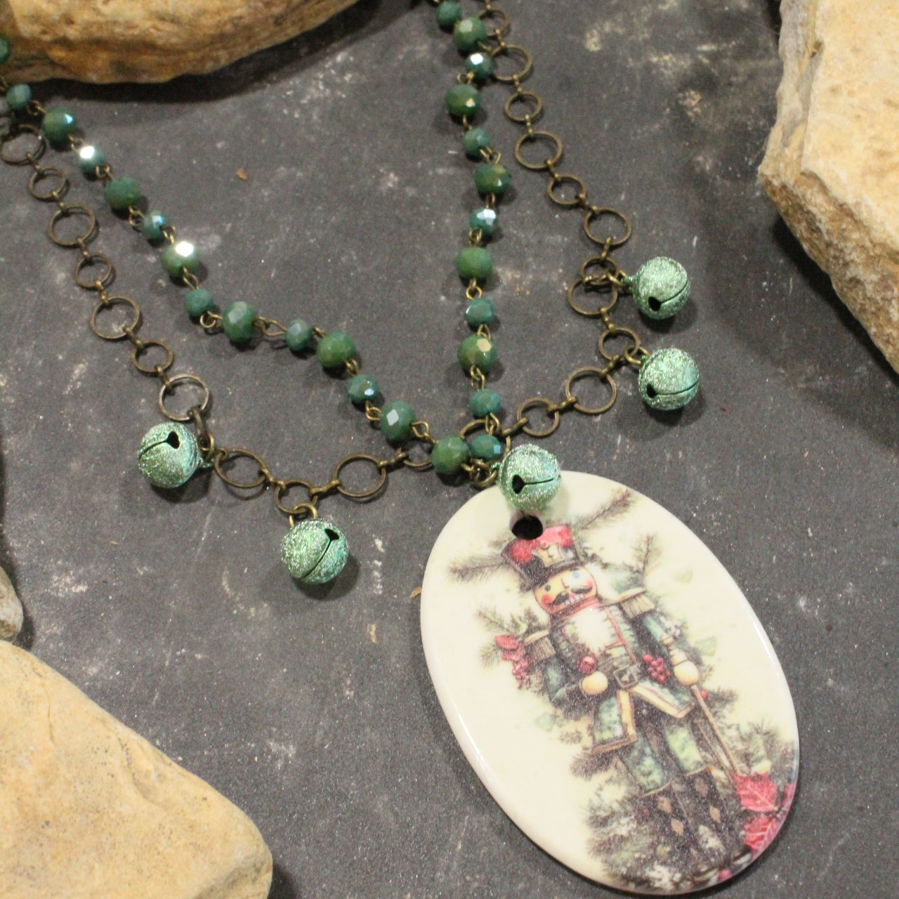 In The Pines Green Nutcracker Layered Necklace