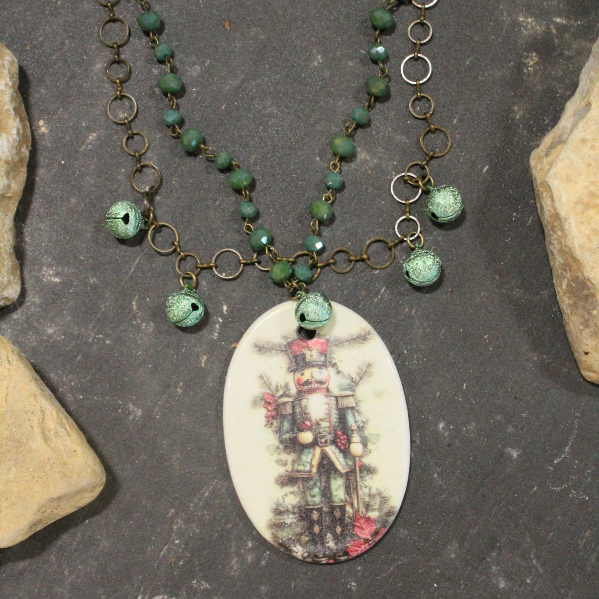 In The Pines Green Nutcracker Layered Necklace