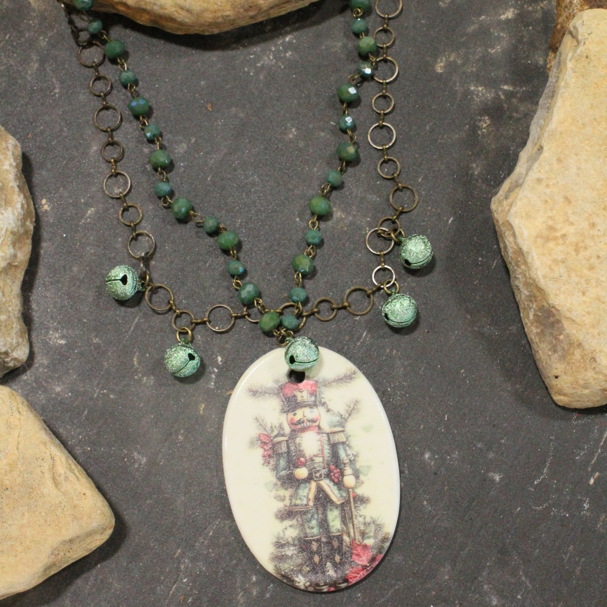In The Pines Green Nutcracker Layered Necklace