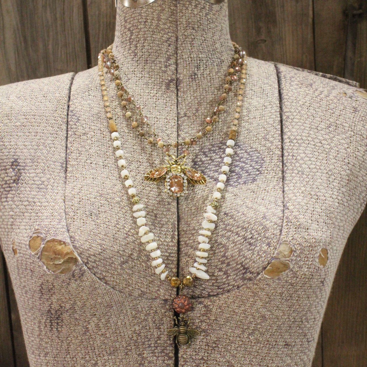 Buzzing Along Blush Layered Necklace
