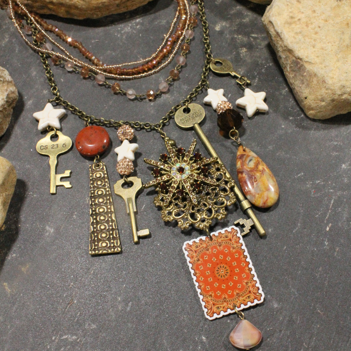Cowgirl Neckerchief Charm'd Necklace