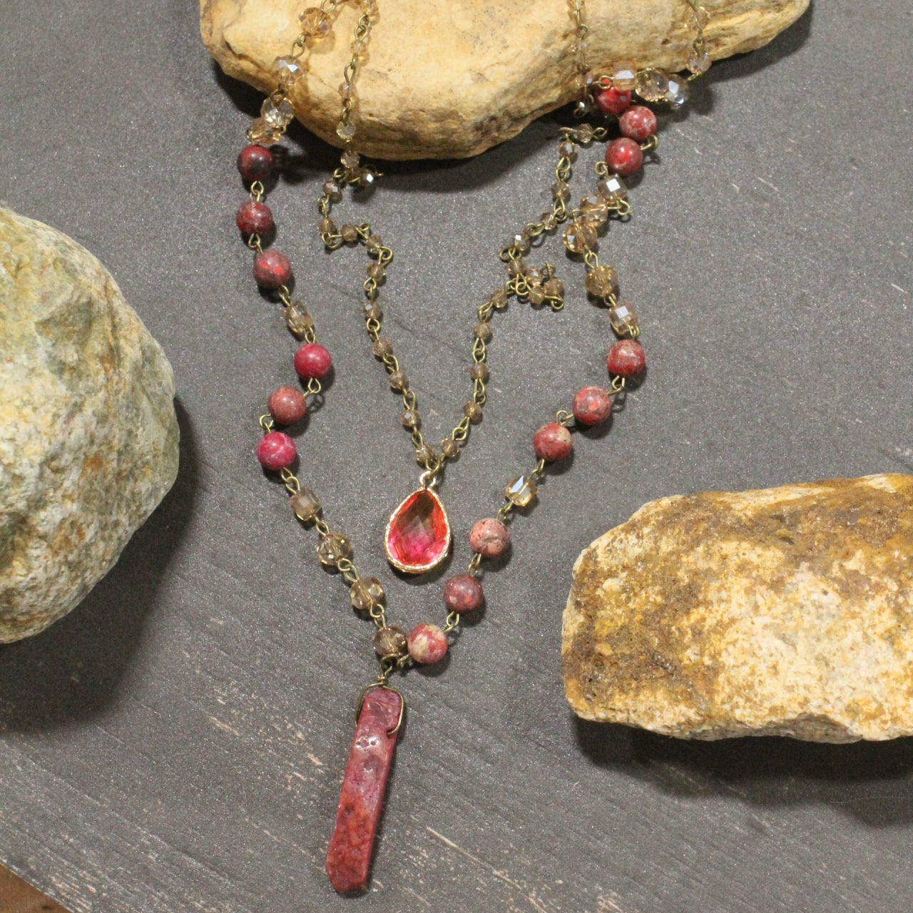 Best In Show Cherry Stone Layered Necklace