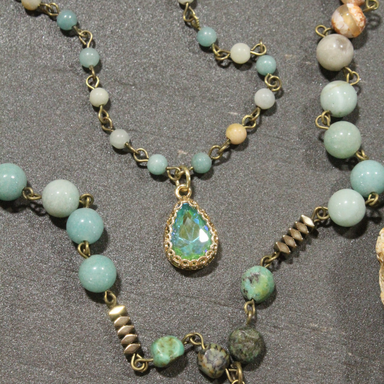 Best In Show Mint Stone Layered Necklace