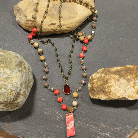 Best In Show Red Stone Layered Necklace