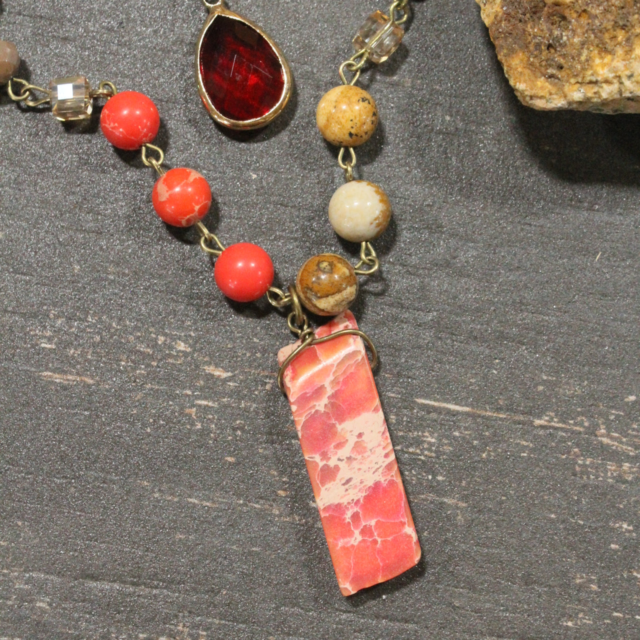 Best In Show Red Stone Layered Necklace