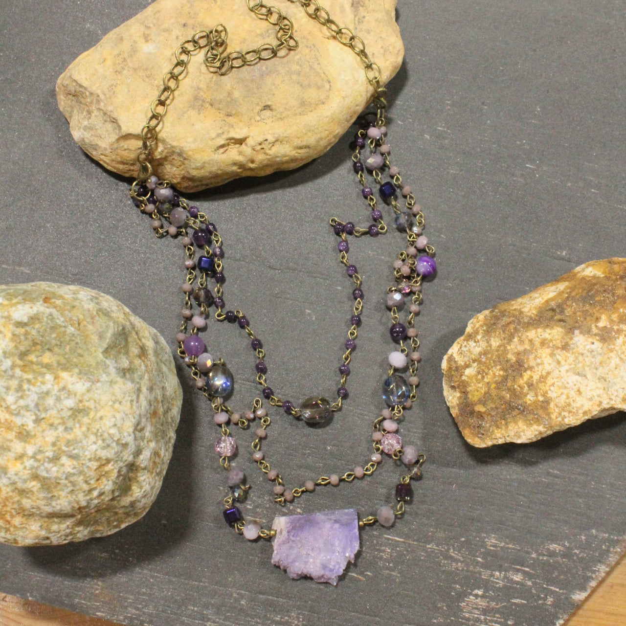 Best In Show Plum Stone Layered Necklace