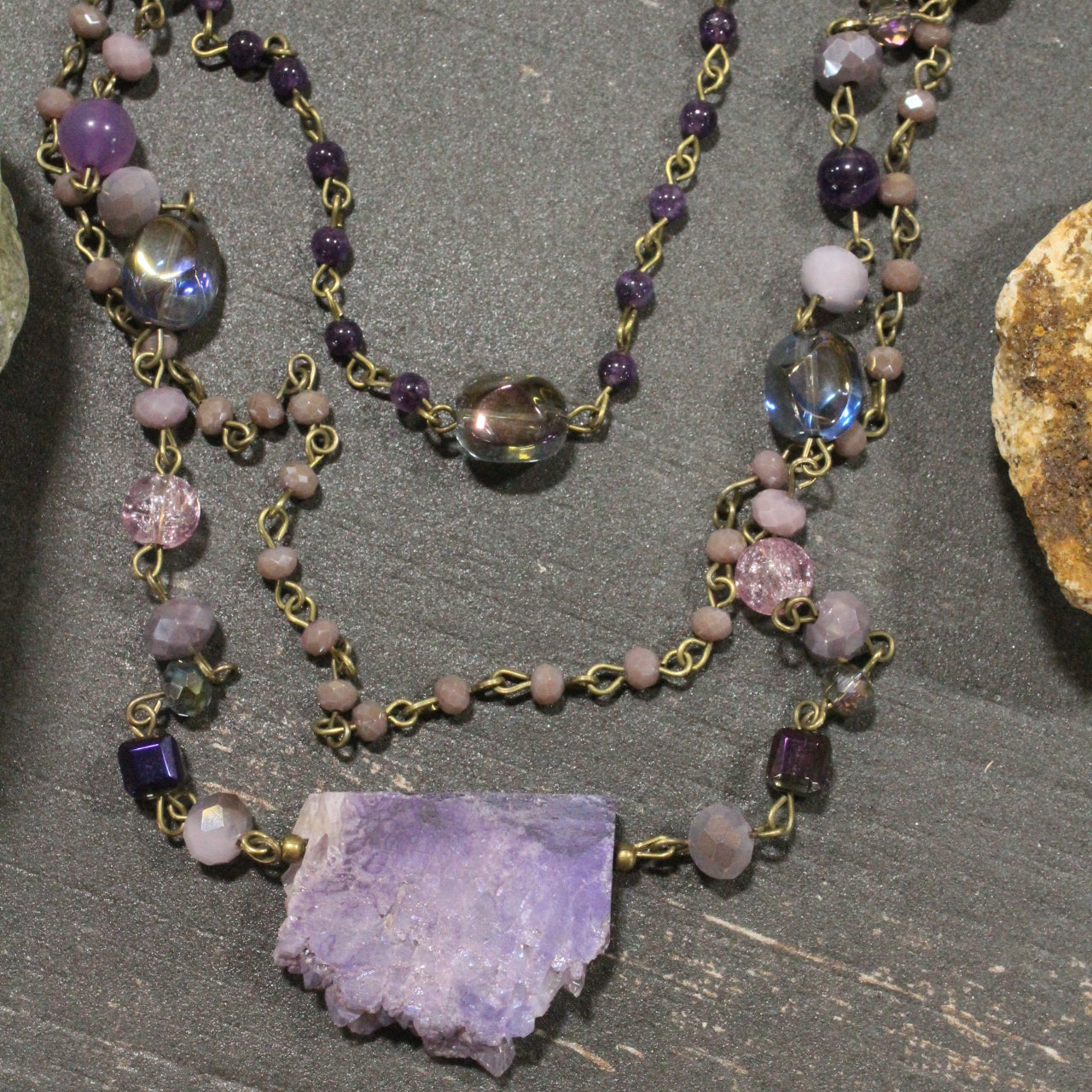 Best In Show Plum Stone Layered Necklace
