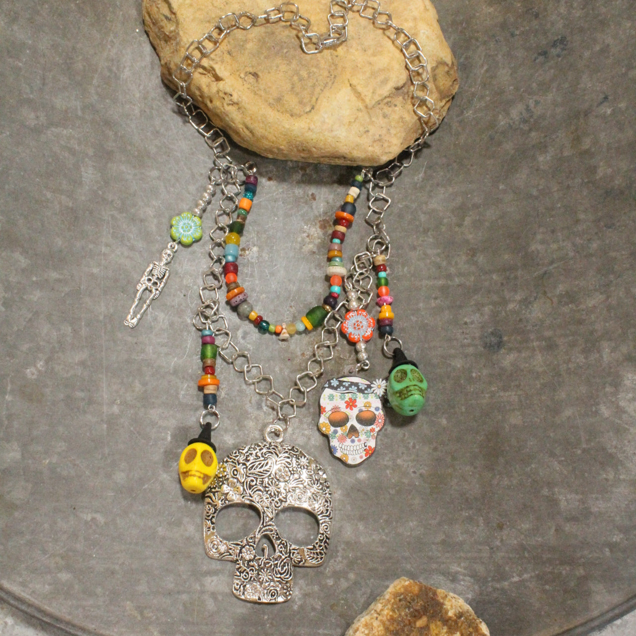 Sweet & Sour Skull Charm'd Necklace
