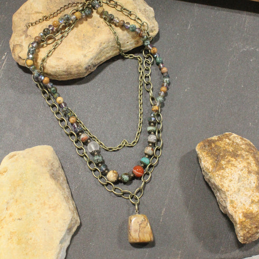 Up In Chains Earth Layered Necklace