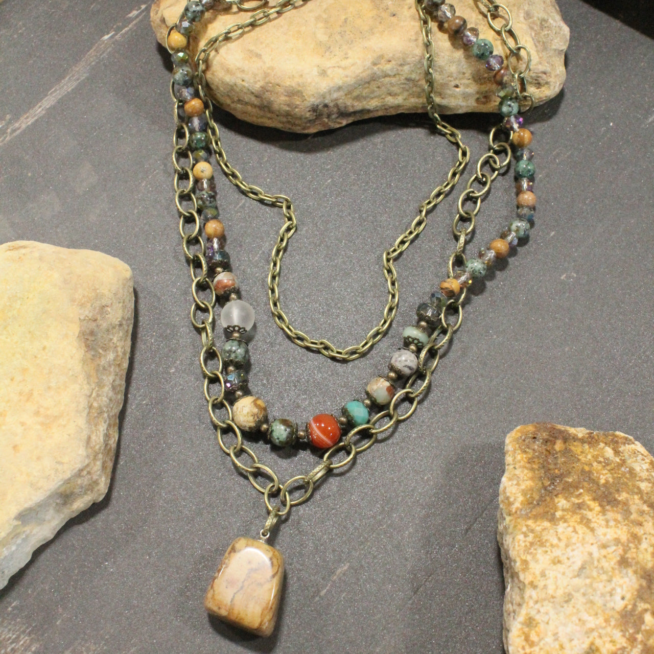 Up In Chains Earth Layered Necklace