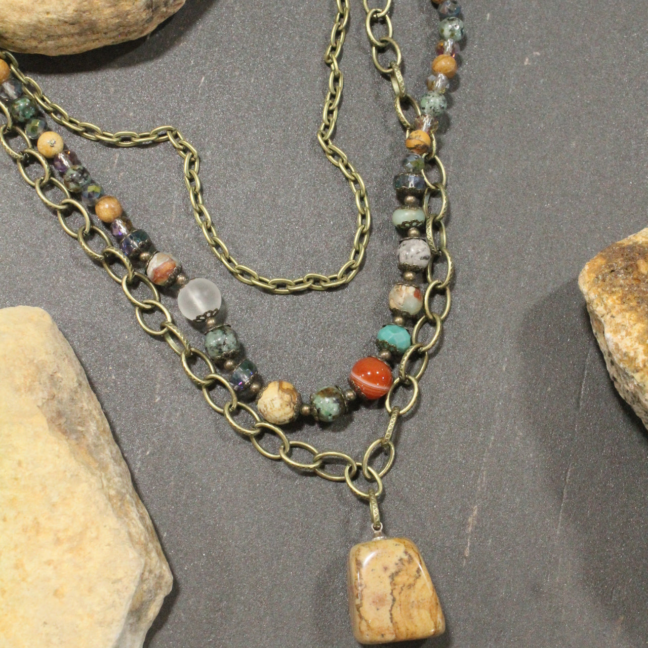 Up In Chains Earth Layered Necklace