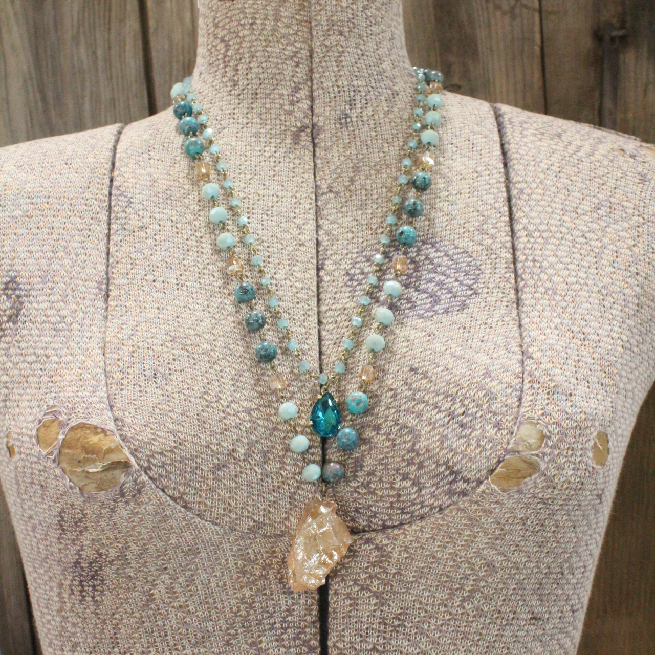 Charming Bohemian Jade Stone Layered Necklace