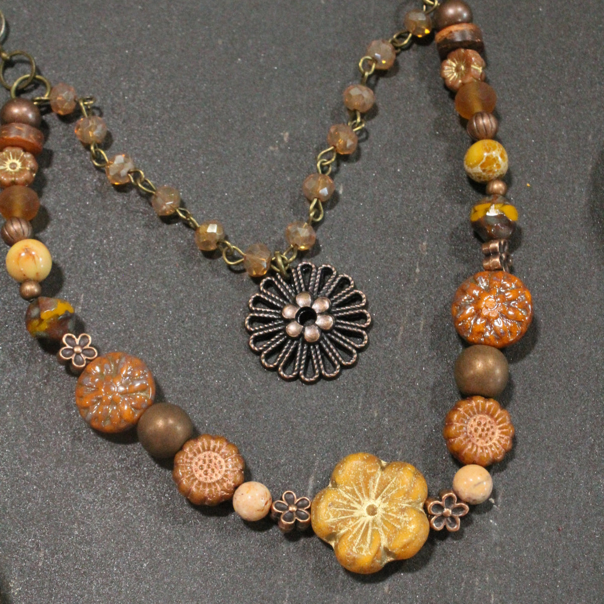 CZECH Me Out Elite Burnt Mustard Layered Necklace