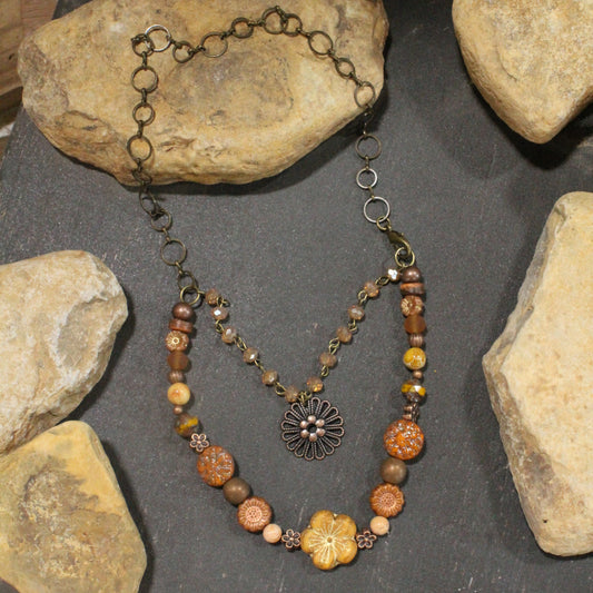 CZECH Me Out Elite Burnt Mustard Layered Necklace