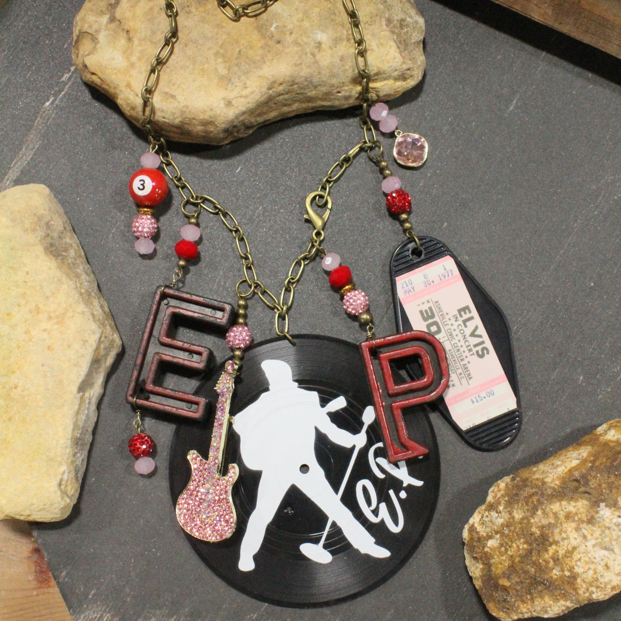 Elvis Presley Rock N Roll Charm'd Necklace