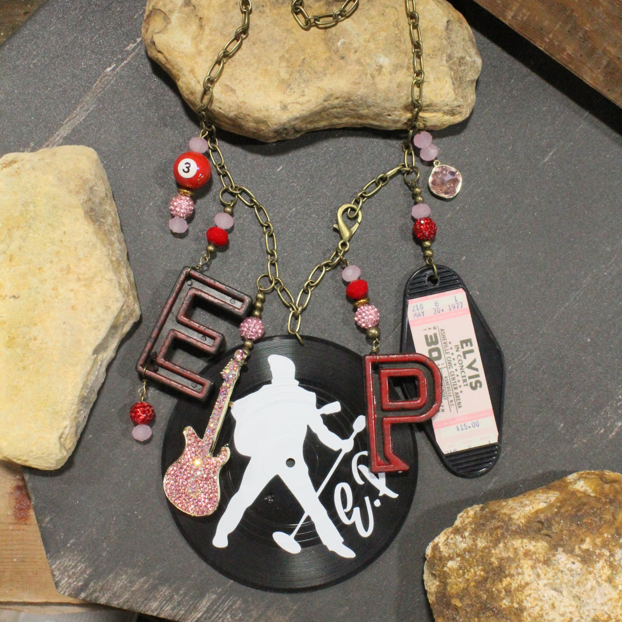 Elvis Presley Rock N Roll Charm'd Necklace