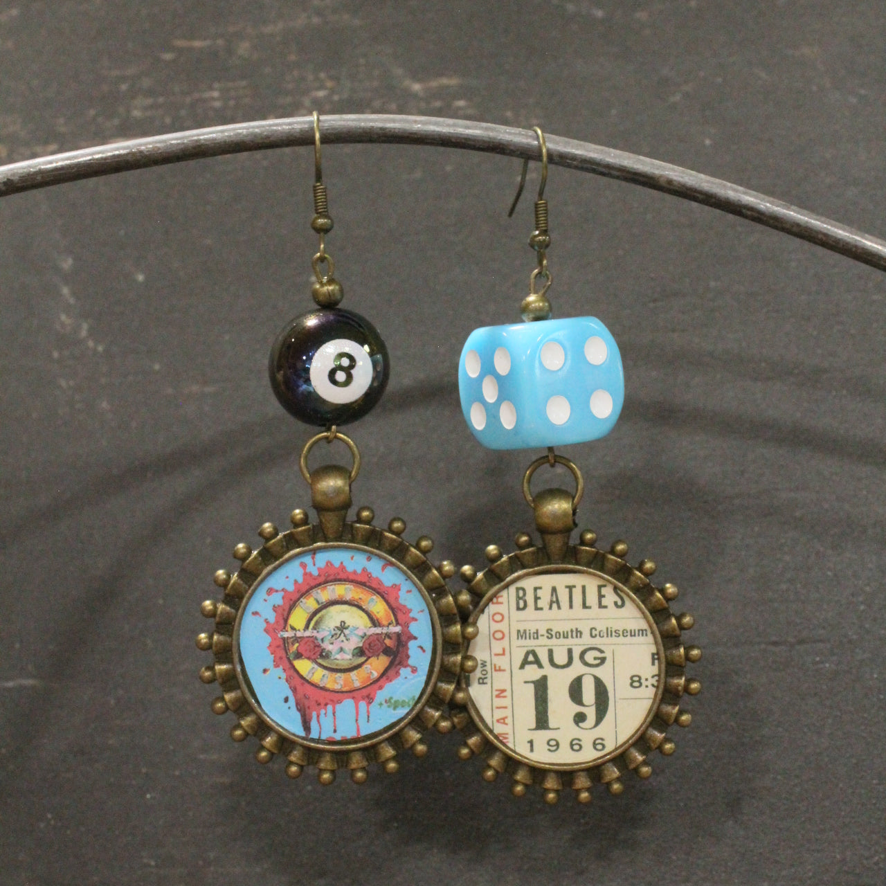Rock N Roll Ticket Stub Dangle Earrings
