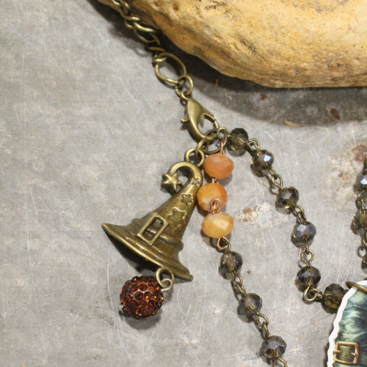 Magical Hat & Pumpkin Charm'd Necklace