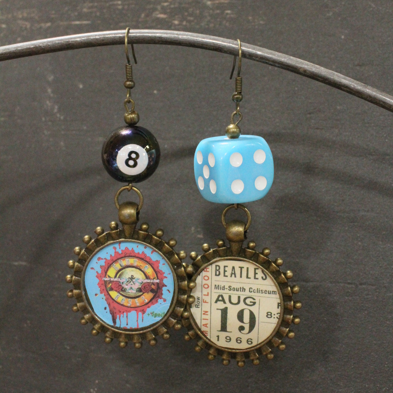 Rock N Roll Ticket Stub Dangle Earrings