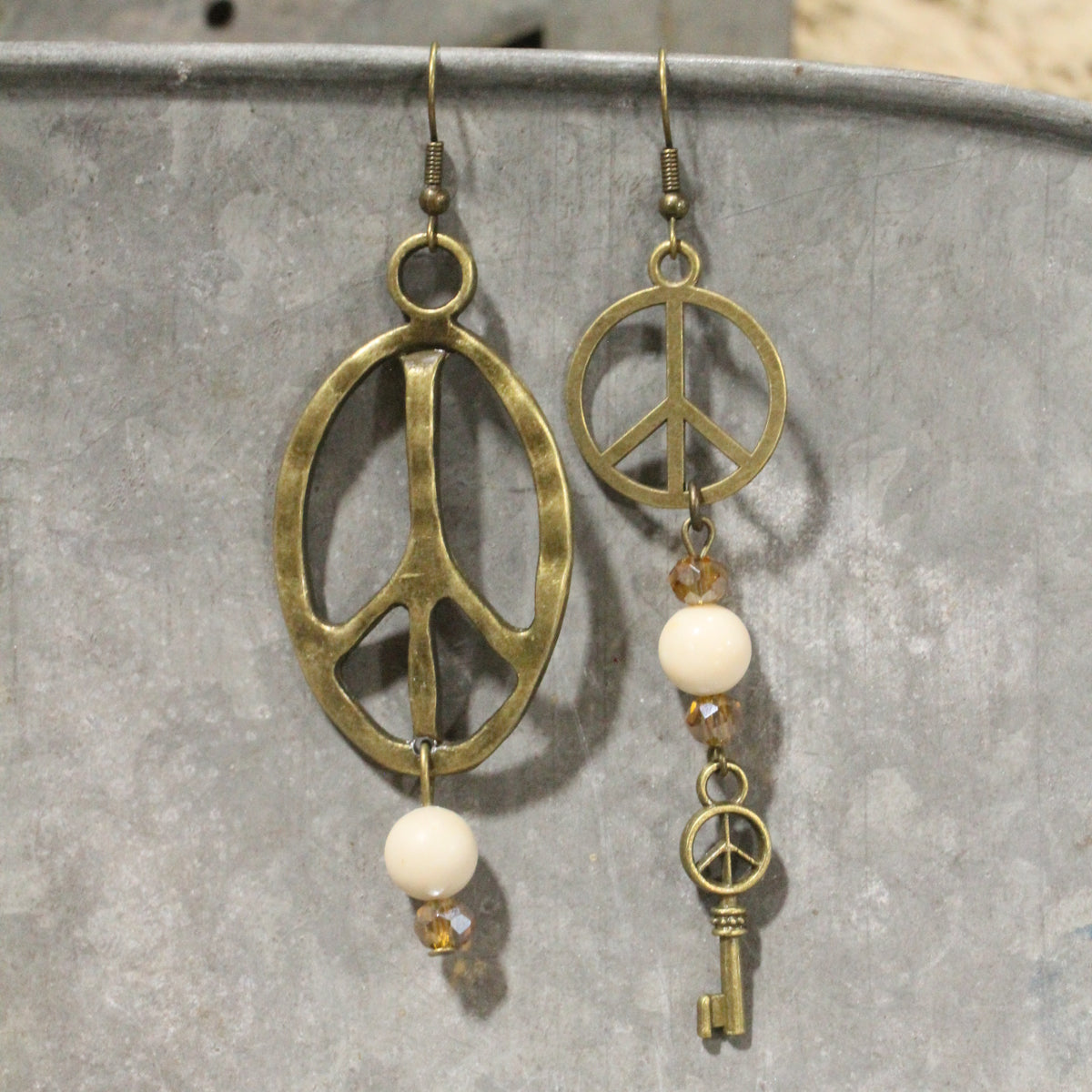 Pleasingly Peace Ivory Dangle Earrings