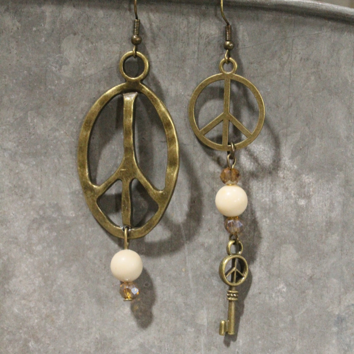 Pleasingly Peace Ivory Dangle Earrings