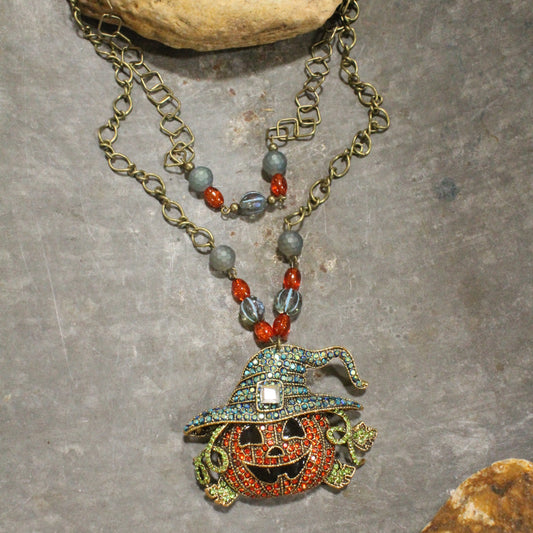 Not Just Any Jack Pumpkin Layered Necklace