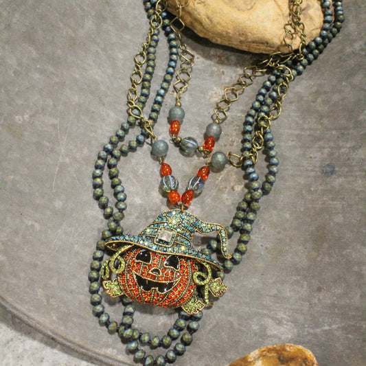 Not Just Any Jack Pumpkin Layered Necklace Set