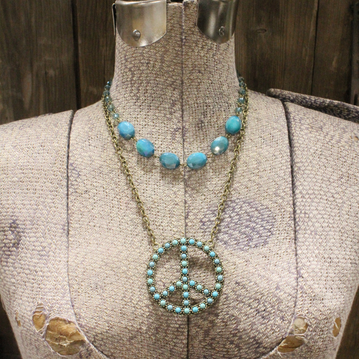 Touch Of Class Turquoise Peace Layered Necklace
