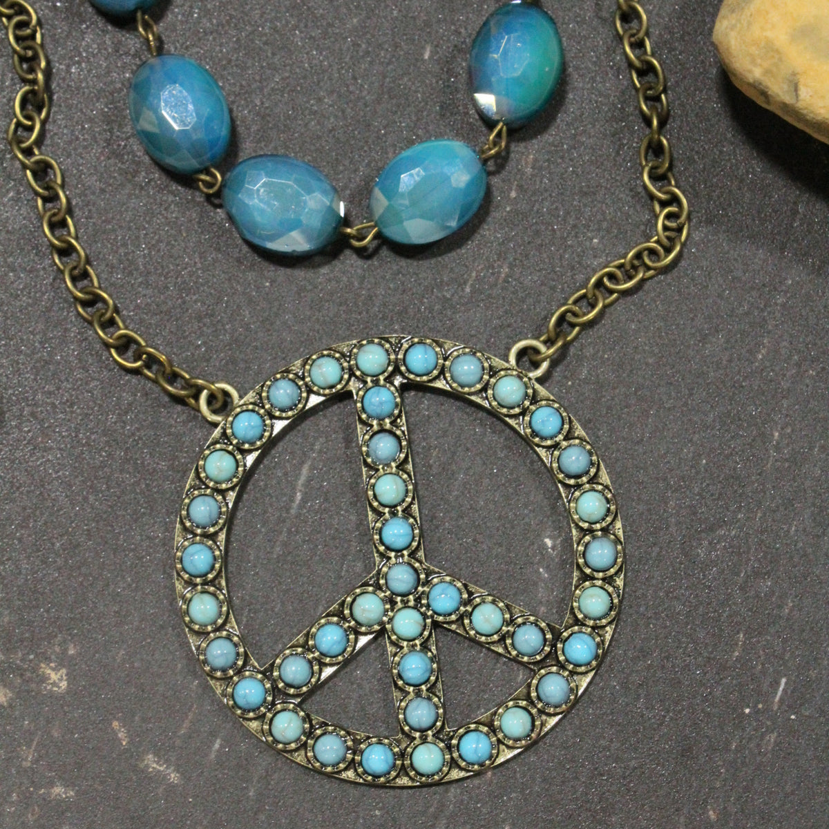 Touch Of Class Turquoise Peace Layered Necklace
