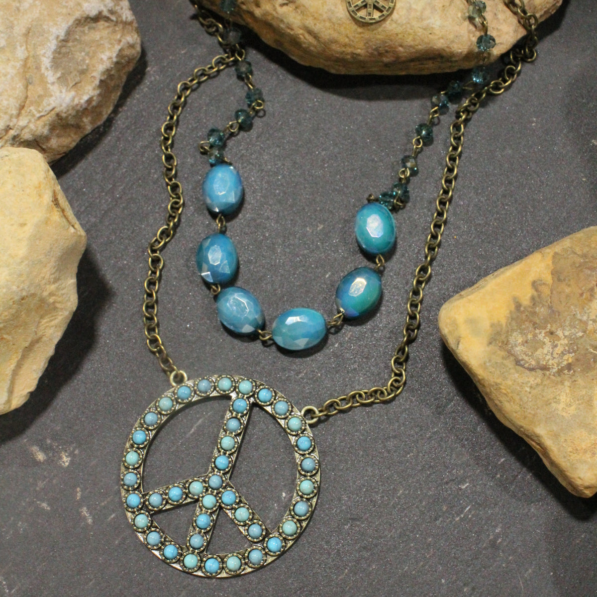 Touch Of Class Turquoise Peace Layered Necklace
