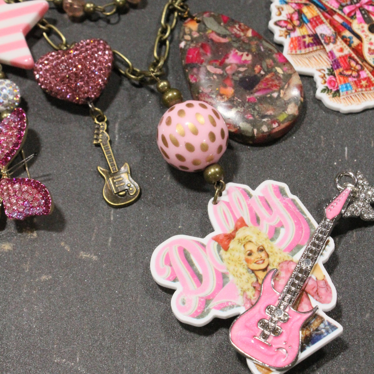 Dolly's Coat Of Many Colors Charm'd Necklace