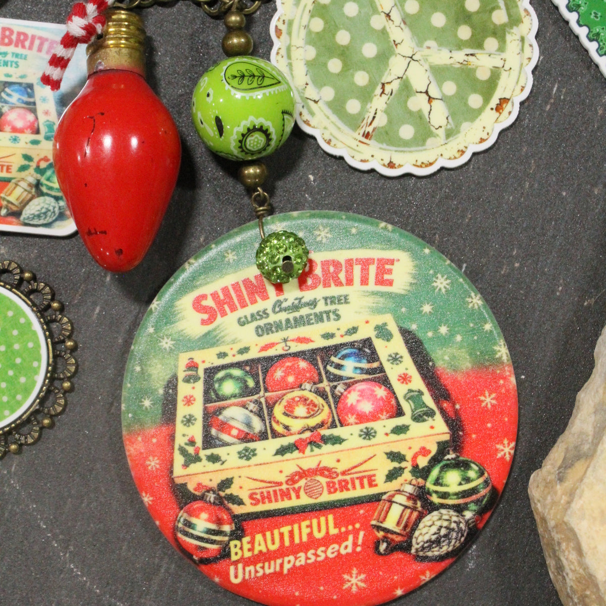 Shiny Brite Christmas Lights Charm'd Necklace